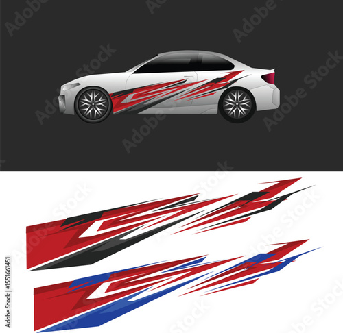 car body wrap vinyl livery decal vector design. white car decal
