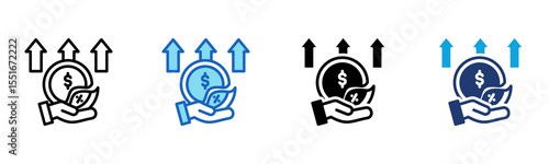 Dividend Payout icon Multi Style Vector Illustration
