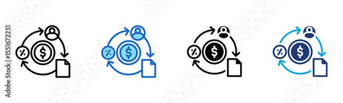 Portfolio Diversification icon Multi Style Vector Illustration
