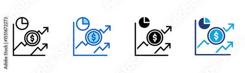 Index Fund icon Multi Style Vector Illustration