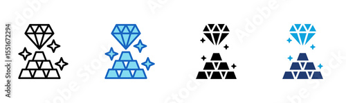 Precious Metals icon Multi Style Vector Illustration