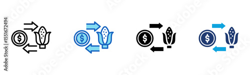 Commodities Trading icon Multi Style Vector Illustration