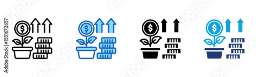Dividend Yield icon Multi Style Vector Illustration