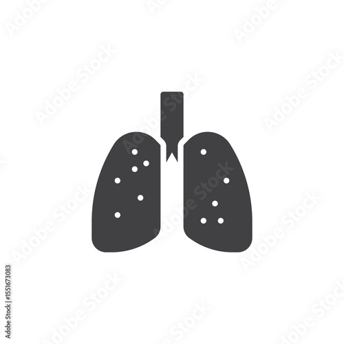 Lungs respiratory solid icon