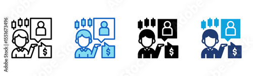 Tableau sur toile Brokerage Account icon Multi Style Vector Illustration