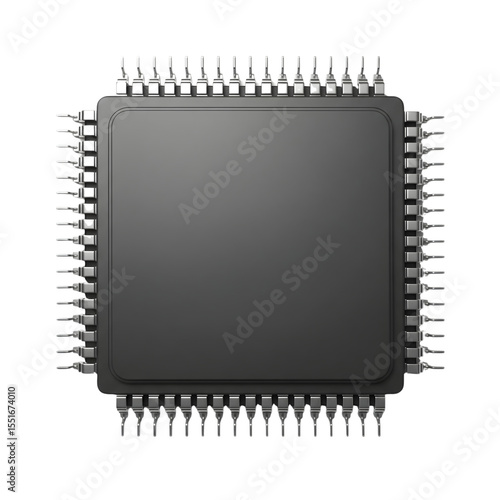 Computer microchip isolated on transparent background