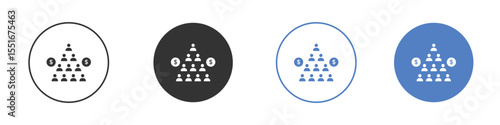 Ponzi scheme icon symbol set. vector graphic design