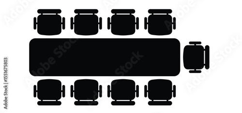 businessmen at a round table. Office Chair. Meeting rooms concept. Table for business meetings. Brainstorming and teamwork. Conference hall icon. Office workers during the meeting. Table and chairs.