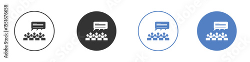 Public opinion icon symbol set. vector graphic design