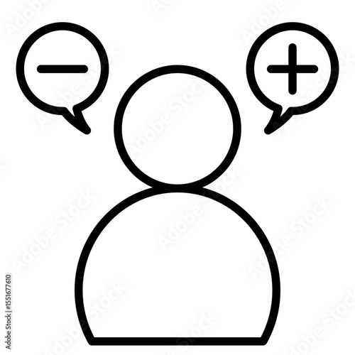 Attitude People Person Outline Line Flat Graphic