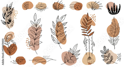 Abstract Pattern Illustration Brown White Shapes Pattern Background