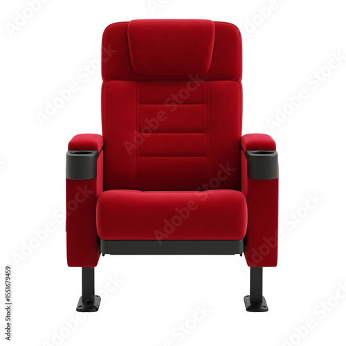 Red theater seat isolated on transparent background