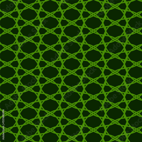 Seamless trellis pattern with alternating green lines on a dark background.