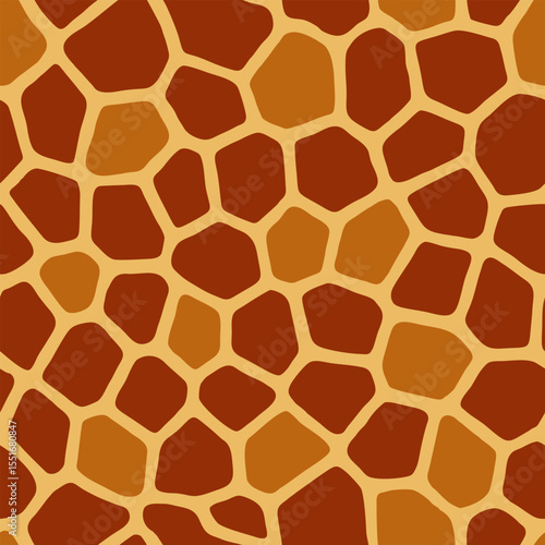 Seamless Giraffe Skin Pattern. Vector Animal Print Background