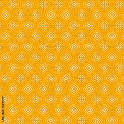 Seamless trellis pattern Stacked square shapes in orange and white.