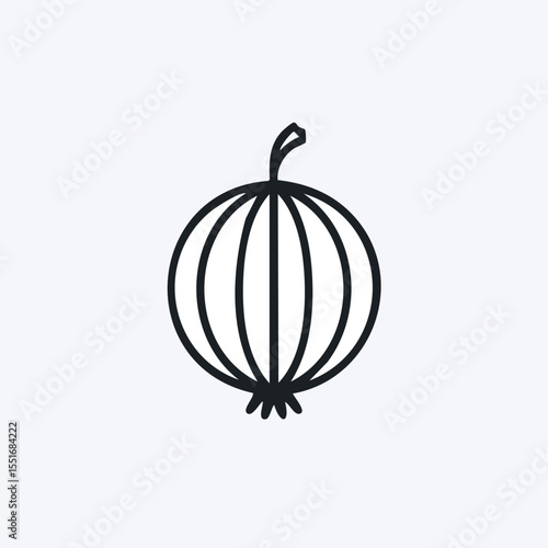 Minimal Flat Vector of Gooseberry with Bold Outline, Clean and Modern Design Isolated
