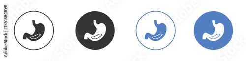Stomach with Liquids icon symbol set. vector graphic design