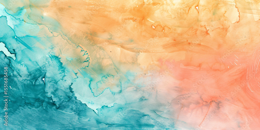 Fototapeta premium abstract background with gradient blue, red and yellow. watercolor paint texture. dye heel. background.