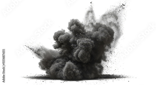 Explosive Isolated Smoke Cloud Abstract Blast Powder Effect Motion