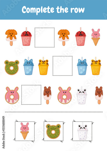 Preschool worksheet activity, logical games for kids, skill play puzzle, educational material for kindergarten, homeschooling, activity page. Find the correct shadow for each object. Fine motor skills