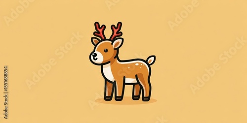 Wallpaper Mural Kawaii Reindeer Illustration for Christmas Holiday Cards and Nursery Decor Torontodigital.ca