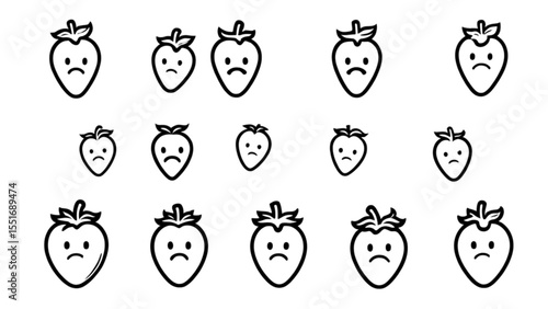 感情を表現する果物キャラクター｜Emotional Fruit Character Set