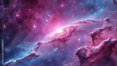 Stunning Nebula Clouds Against Pure White