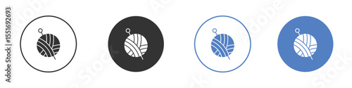 Wool ball icon symbol set. vector graphic design