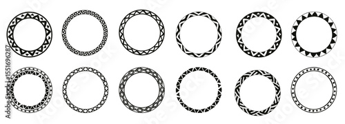 Collection of round decorative border frames.