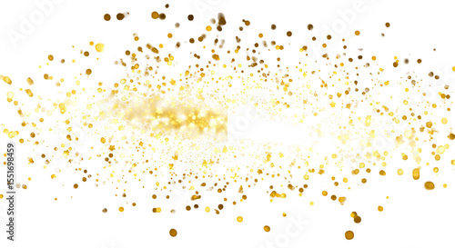 Golden Glitter Sparkle Transparent Background Celebration Decoration