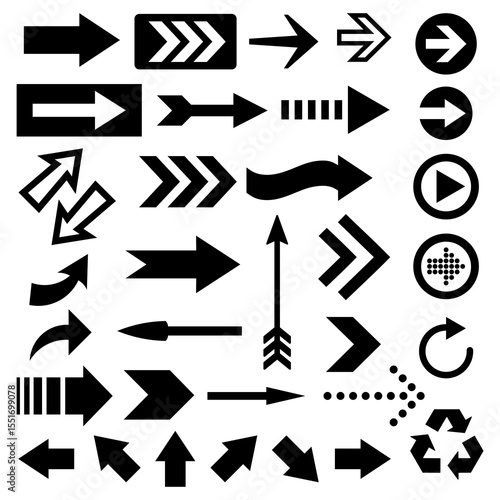 arrow vector set printable te...