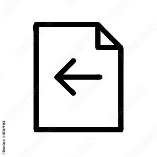 previous page line art icon vector illustration
