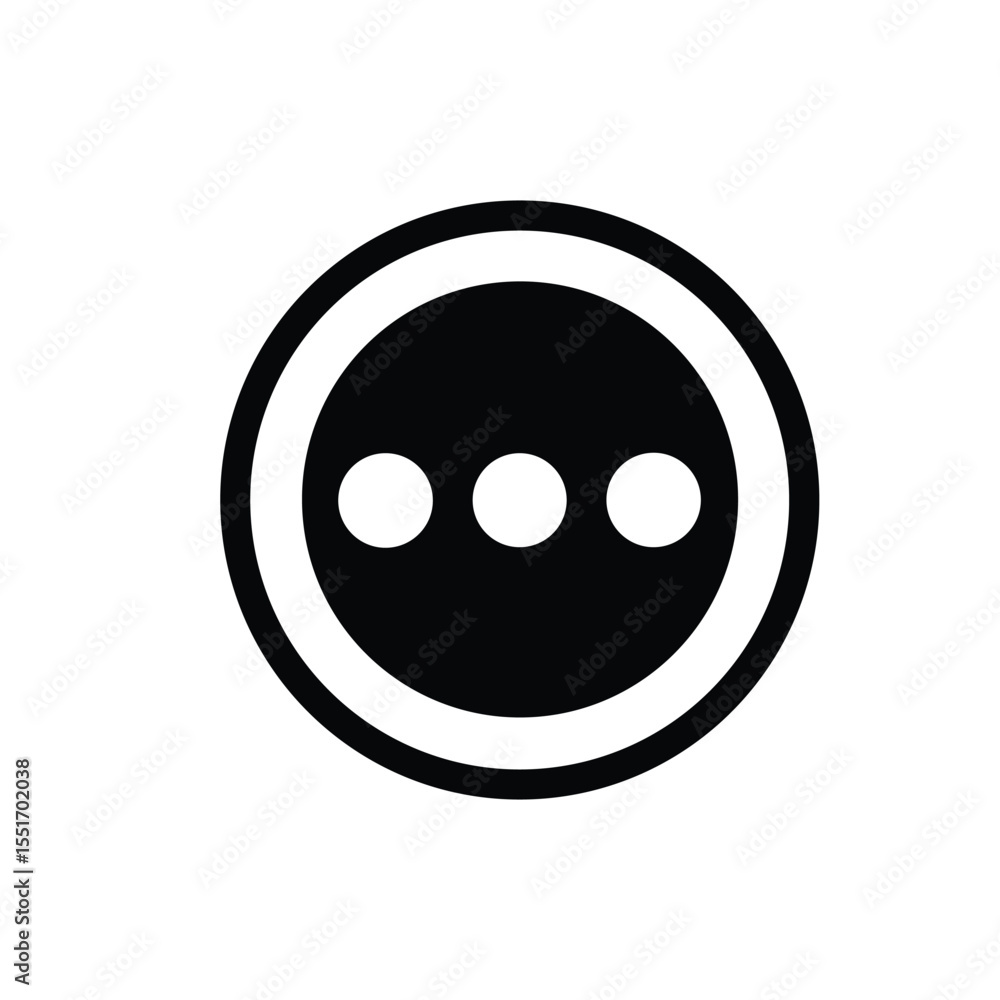 Fototapeta premium More Options Icon – Three Dots Circle Symbol in Line Style