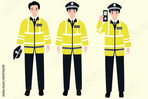 Traffic Police Officer Directing Vehicles with uniform