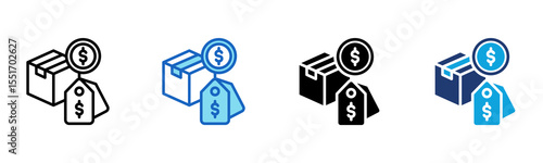 Sale Price icon Multi Style Vector Illustration