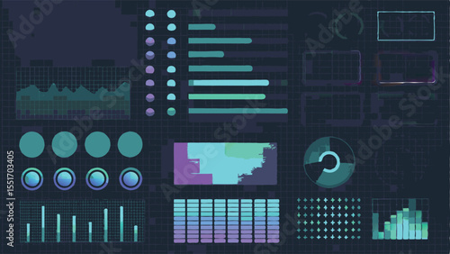 E Commerce Stats Widgets With Sales - Botanical Seamless Vector