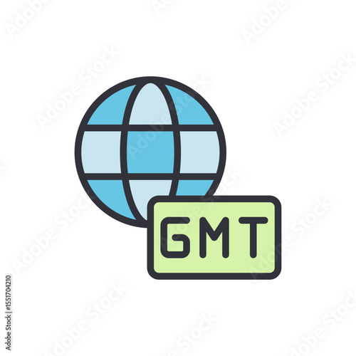 Global Time Zone Concept Featuring Greenwhich Mean Time Representation