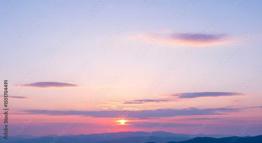 Obraz premium Hazy Sunset Over Mountains