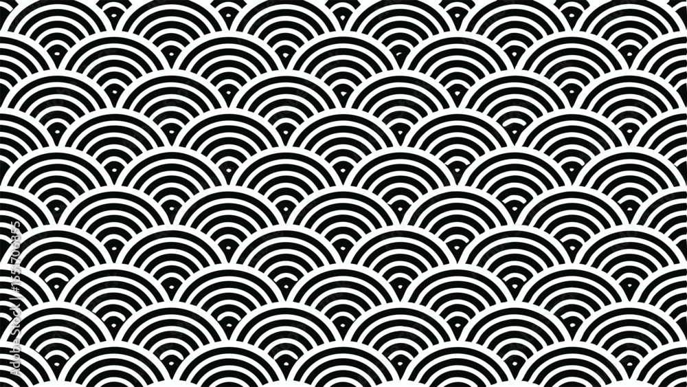 Fototapeta Half Circle Arches Repeat In Rows - Botanical Seamless Vector