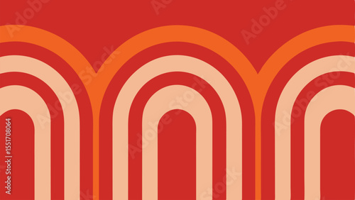 Retro abstract arch pattern in earthy tones suitable for diverse design applications