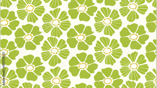 Large Moody Anemone Blossoms In Indigo - Botanical Seamless Vector