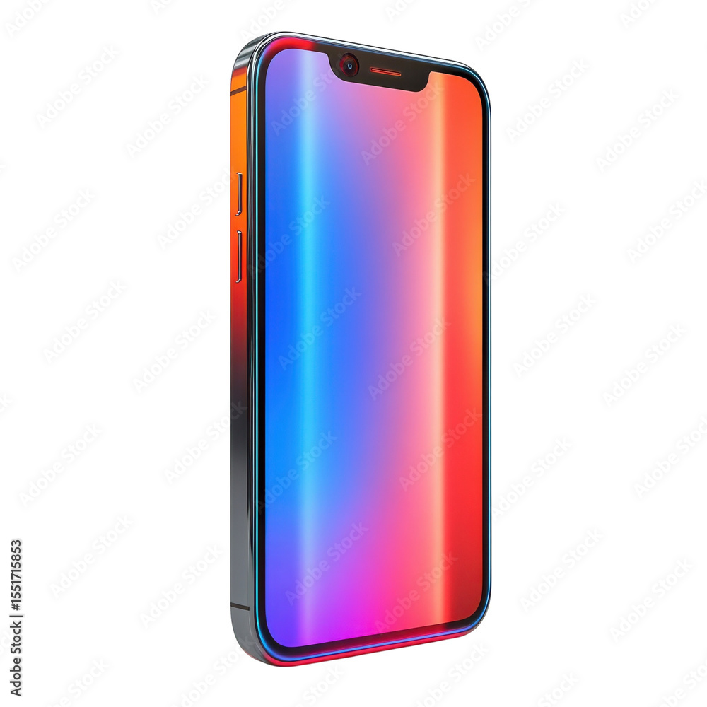 Modern Smartphone Display Technology Innovation Design Mobile Device on transparent background Modern Smartphone Display Technology Innovation Design Mobile Device on transparent background
