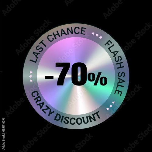 Hologram sticker or label with holographic texture