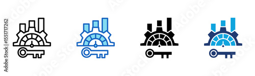 Key Performance Indicators icon Multi Style Vector Illustration