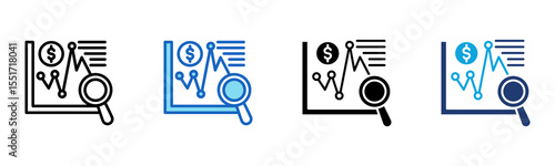 Variance Analysis icon Multi Style Vector Illustration