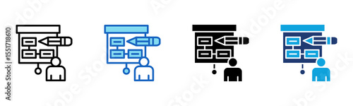 Scenario Planning icon Multi Style Vector Illustration