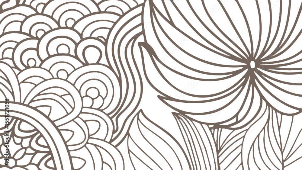 Fototapeta premium Stylized Florals Built From Layered Geometric - Botanical Seamless Vector