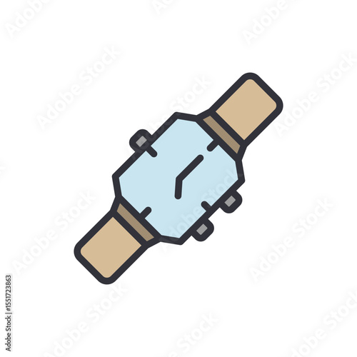 Stylish Wristwatch With Modern Design Isolated On Transparent Background