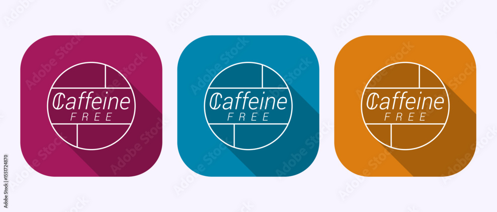 Obraz premium Caffeine free icon design illustration, No caffeine badge sticker label in shadow button design