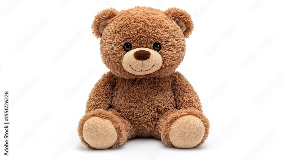 Fototapeta premium Adorable brown teddy bear, sitting, plush toy